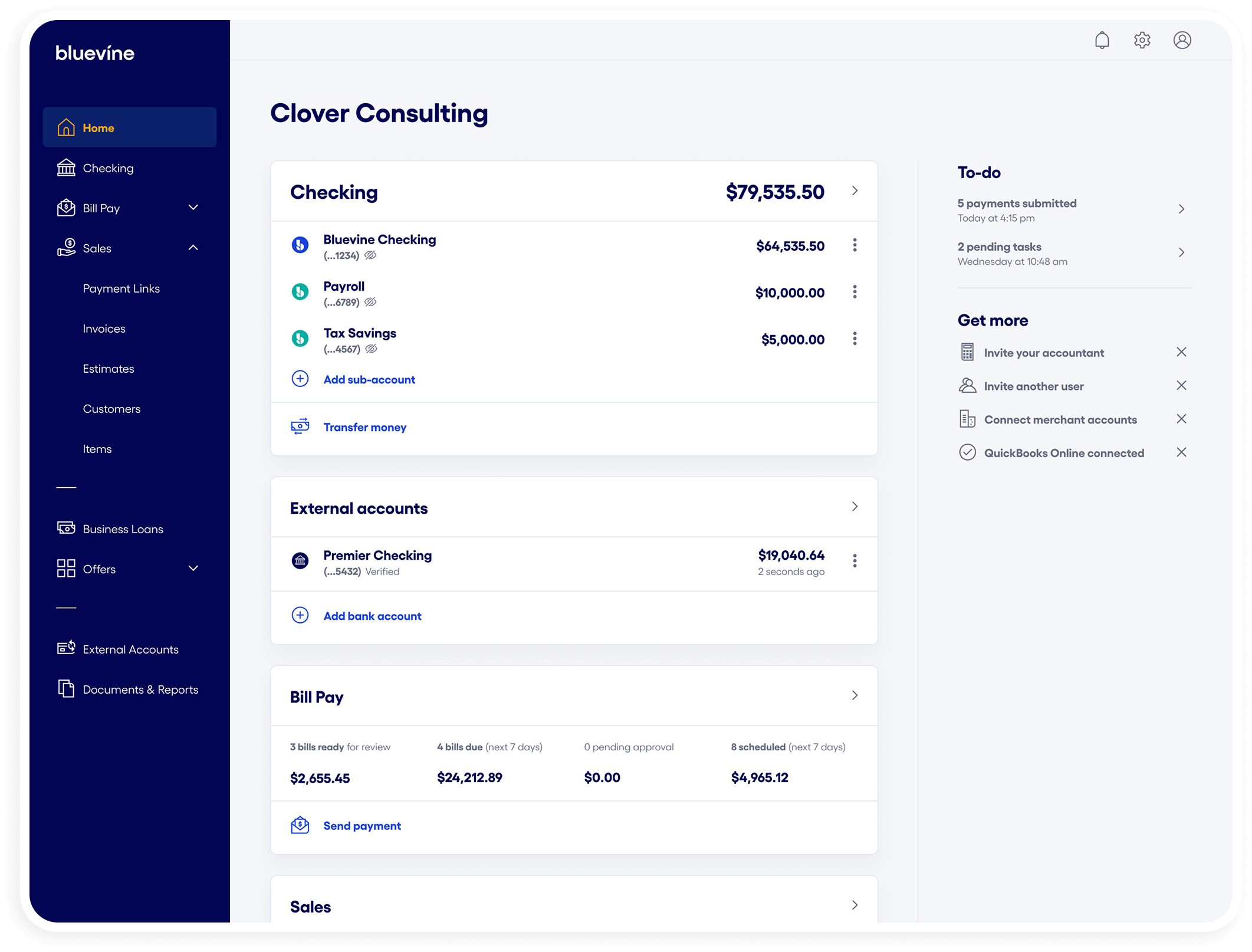 Business checking account online
